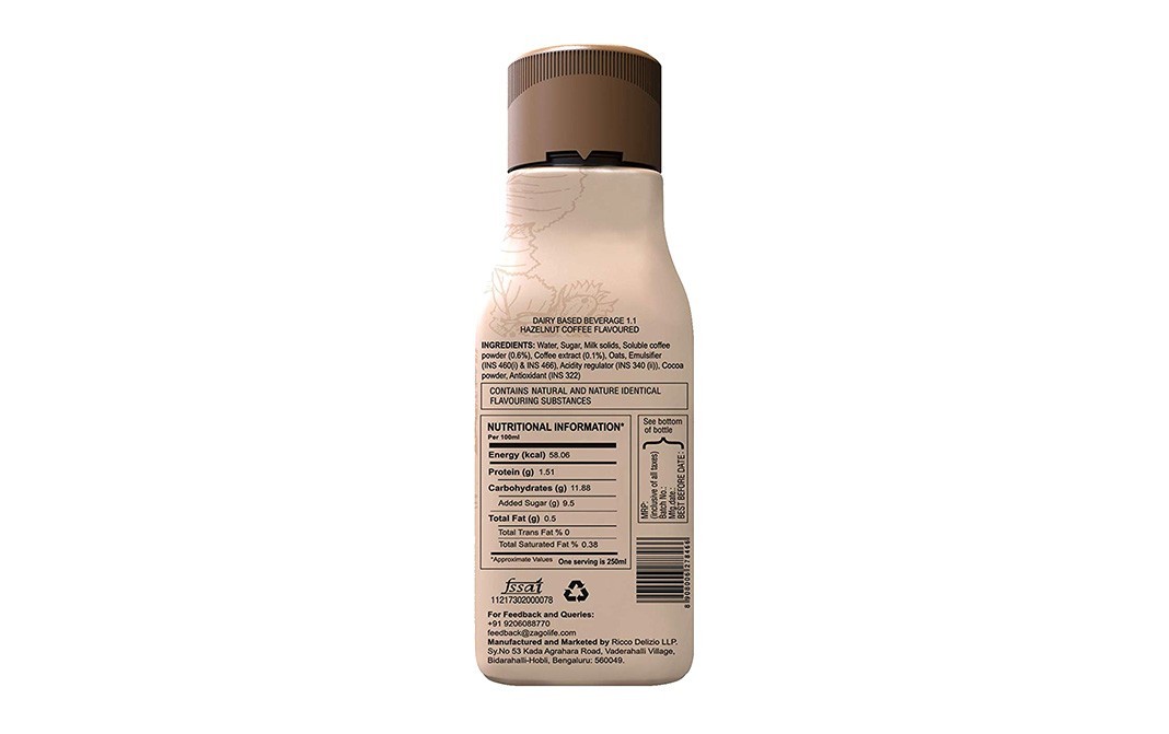 Za Go Cold Hazelnut Coffee    Bottle  250 millilitre